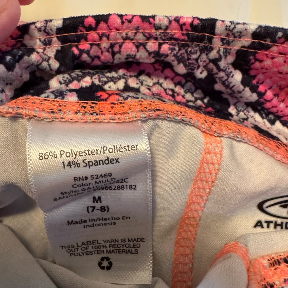 Athletic Works Girls Neon Pink Snake Print Leggings Size 7-8 - Picture 10 of 10